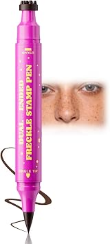 2-in-1 Freckle Stamp & Pen | Light Brown Natural-Looking Fake Freckles Maker for Sun-Kissed Glow | Waterproof, Long-Wearing & Easy Application