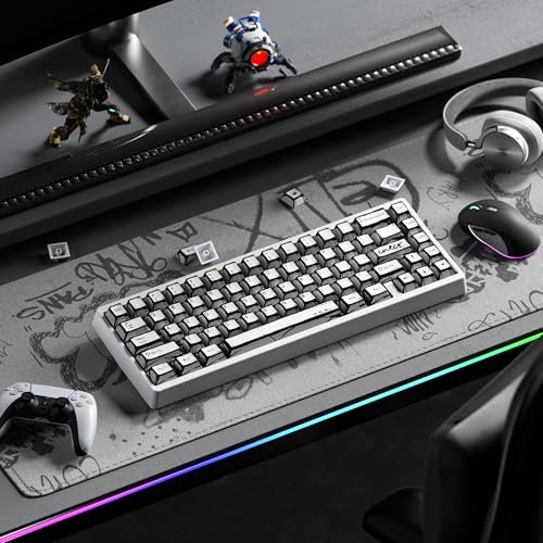 Image of XVX White PBT Keycaps, Cherry Profile Keycap Set, Dye Sublimation Graffiti Keyboard Keycaps Suitable for 60% 65% 75% 80% 100% MX Switches Mechanical Keyboard