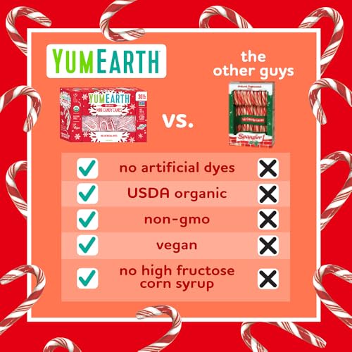 Image of YumEarth Organic Holiday Mini Candy Canes, 30 Count (Pack of 4)