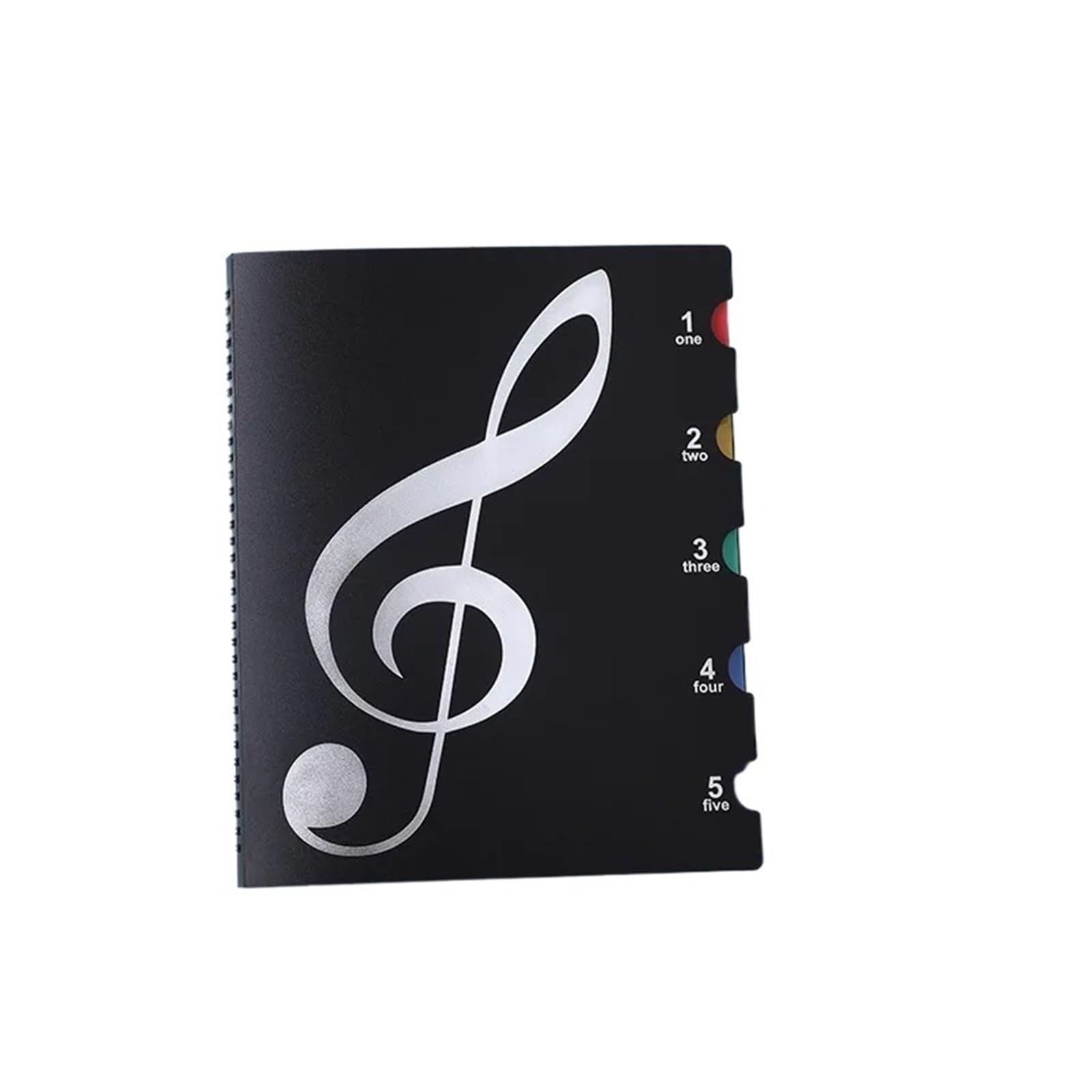 Cartella for spartiti for pianoforte modificabile A4 Big Note Clip musicale per Annotazioni(Black 60 sheets)