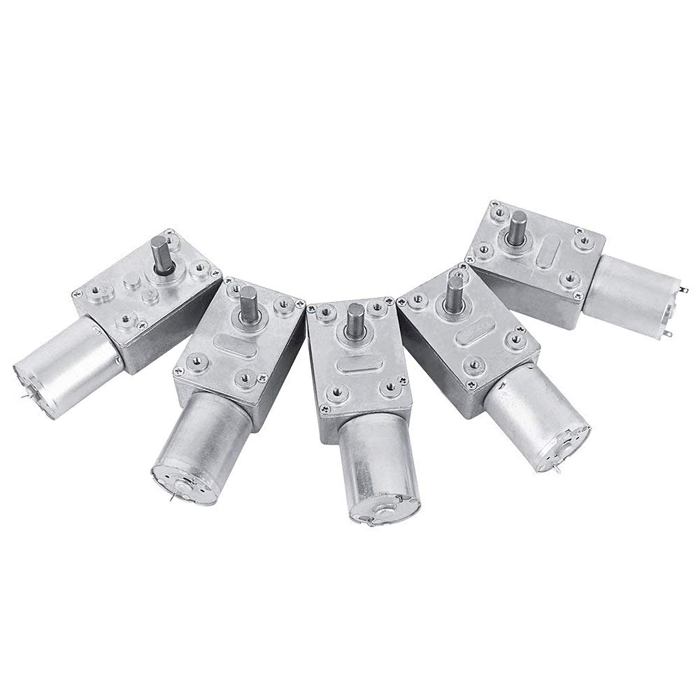 DC 12V Moteur Electrique de Réduction Réversible Turbine à Couple Elevé Boîte à Engrenages à Vis sans Fin(6RPM)