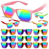 Max Fun 28 Pack Kids Party Sunglasses Bulk, Neon Colors UV400 Protection Glasses for Birthday, Pool Beach Summer Party Favors