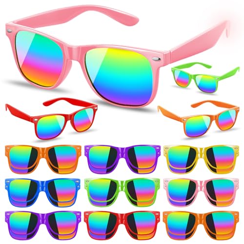 Max Fun 28 Pack Kids Party Sunglasses Bulk, Neon Colors UV400