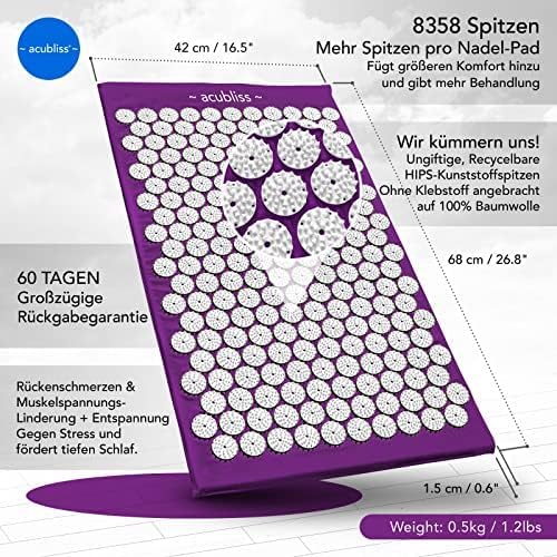 Miniatura 4 de Alfombrilla de acupresión de alta calidad, 8,358 puntos de presión de acupuntura para aliviar el dolor de espalda, mayor energía, relajación con