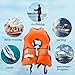 Life Jacket 150N, Orange Inflatable Swim Vest with Whistle, Buckle, Reflective Strip for Water Sports