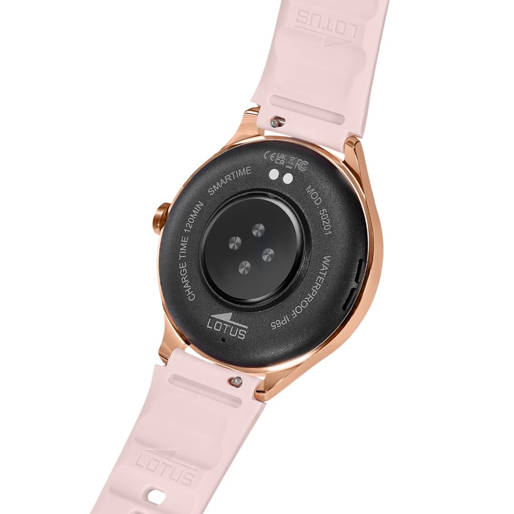 LOTUS Smartwatch Homme Femme Montre Connectée Unisexe Bracelet Silicone Rose Étanche IP65 Commande Vocale IA Musique Podomètre Suivi du Sommeil