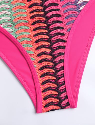 Image of ZAFUL Women Strapless Textured Bandeau Bikini 2 Piece Swimwear Cheeky Solid Lace up Bathing Suits