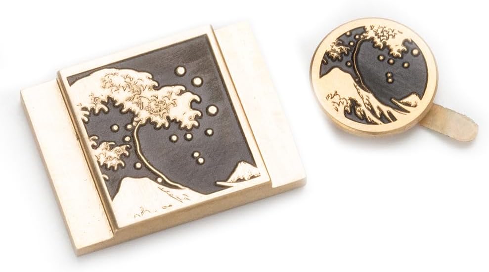 Kanagawa Wave Pattern Camera Hot Shoe Cover Shutter Button for Sony A1 A7C A7CR A7CII A7R A7M2 A7M3 A6700 A6600 A6500 A6400 A6300 (Copper Alloy-Set)