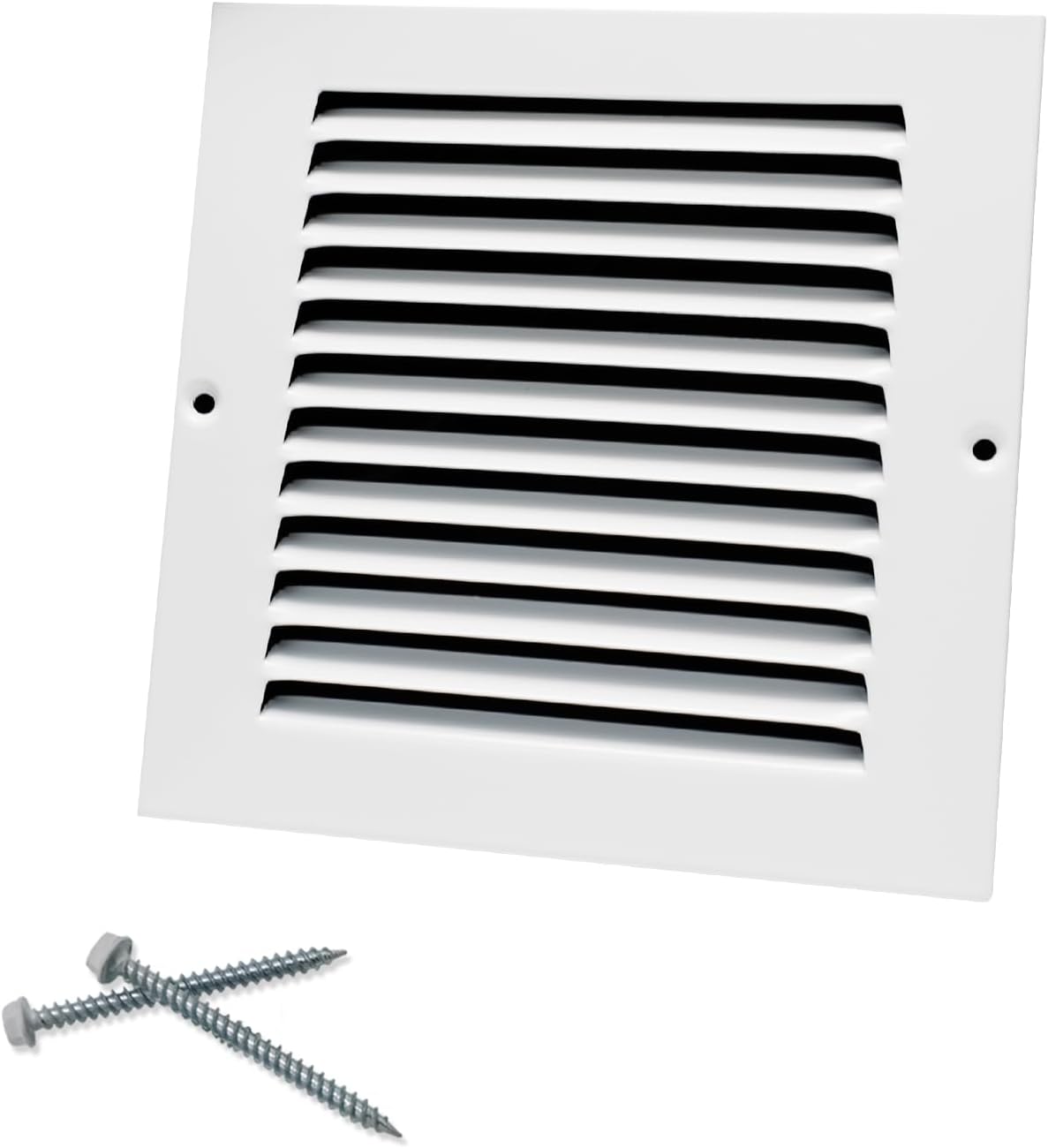 6"W x 6"H [Duct Opening Size] Steel Return Air Grille, Air Return Vent Cover for Ceiling and Sidewall - HVAC Air Vent Covers - [Outer Dimensions: 7.75"W x 7.75"H] 6"W x 6"H [Duct Opening]