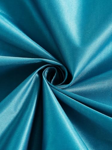 Image of Fashion String 2 Pieces 3D Tulip Patch Grommet Polyester Long Door Curtains - 9 Feet, Aqua