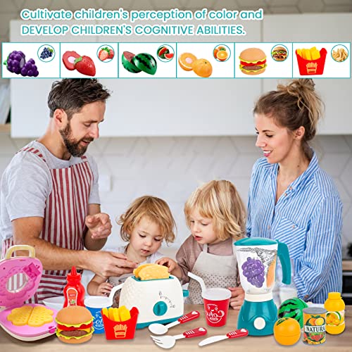 Gousiyun 26 STÜCKE Simulation Küchengerät Spielzeug Obst Entsafter Mixer, Lernspielzeug Brotmaschine, Lernspielzeug… – Bild 6