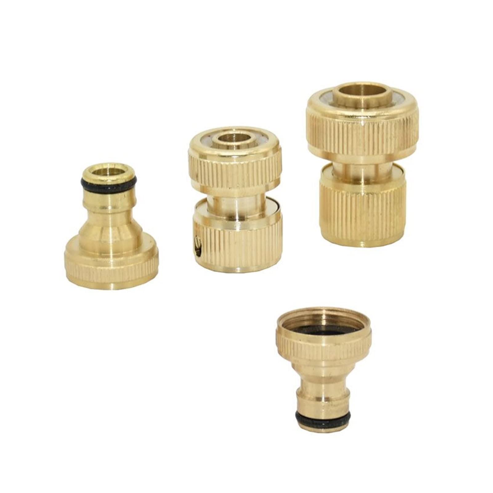 Conector de montaje Latón femenino 3/4 a 1/2 3/4 Conector de manguera 16 mm 20 mm Manguera de jardín Adaptador de conexión Agitadora de agua Adaptador de pistola de agua 5 Conjuntos