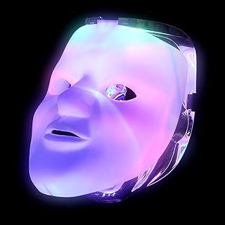 Mozlly Máscara de doble disfraz con luz LED blanca – Correa ajustable Neon EL Wire FX cara de miedo para Halloween, Vendet...
