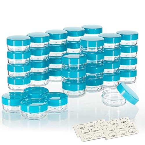 ZEJIA 10 Gram Sample Containers with Lids, Small Containers with Blue Lid