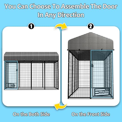 Kicari DOG001_NEW Large Dog Kennels Outside,Upgraded Outdoor Pet Palypen Dog House With Removable Waterproof Cover Uv -Resistant Roof &Secure Lock,Heavy Duty Dog Enclosure thumb #5