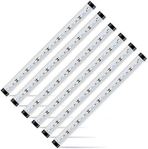 LED Safe Lighting Kit, 6 PCS 13.8" Light Bars per Kit, Dimmable Remote Control Switch, for Under Cabinet Lighting, Locker, Closet, Shelf Lighting. (Pure White(6000K)