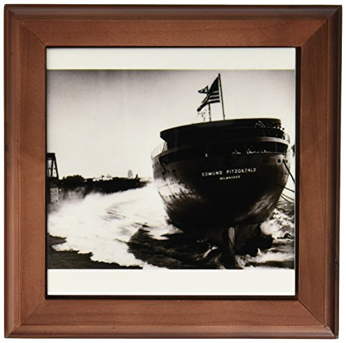3dRose ft_6817_1 Launching of The Edmund Fitzgerald Framed Tile, 8 by 8-Inch