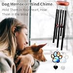 Dog Memorial Gifts, Pet Memorial Wind Chimes, Loss of Pet Sympathy Gift, Wind Chimes for Outside with Memorial Suncatcher (Dog Paw)