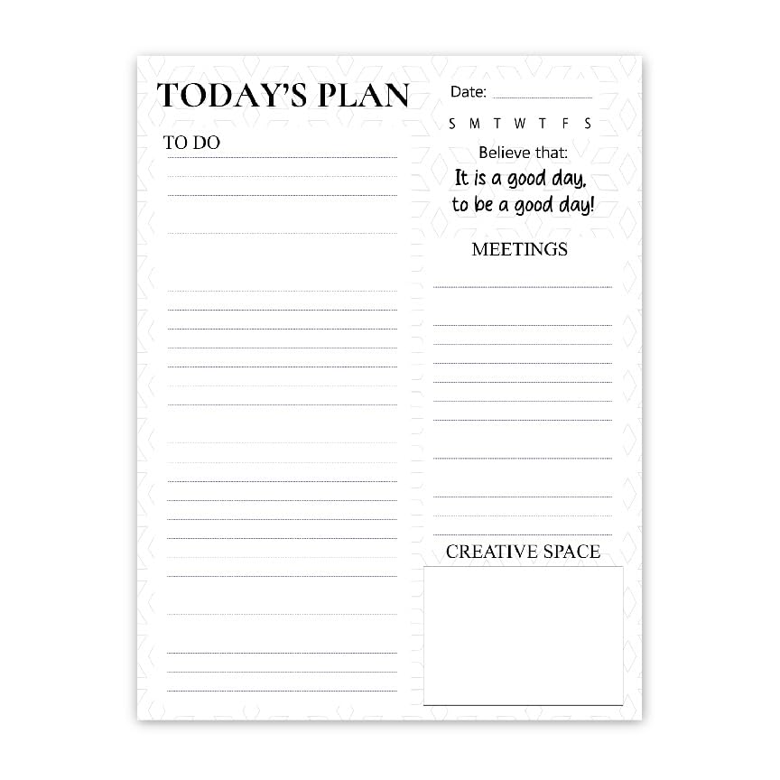 anujarusiya Daily Planner Notepad with To Do List | 60 Tear-Off Planning sheets | B5-7”X9”| Organising Memo Pad for habit tracking| 120 GSM thick paper | Slate and Ivory