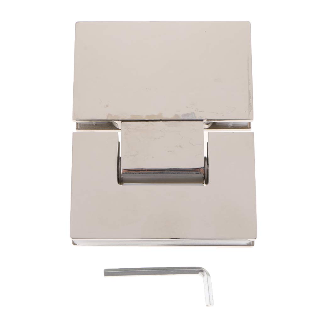 Nvsfzgiyg 3 Butt Hinges,Door Hinge,Latch Hasps,180 Degree Glass Cupboard Showcase Cabinet Clamp Shower - 8.8X11.2cm(3)