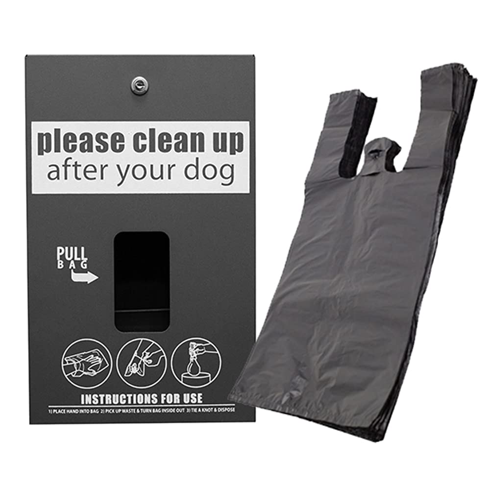 Standard Dog Waste Station / EZ_Tie Hanging Bag System_Square Can(Matte Black)