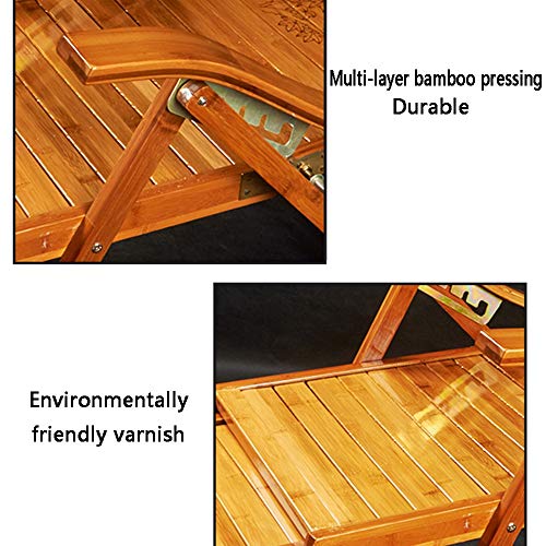 Chaise longue bois pliante extérieur transat réglable de jardin - 6