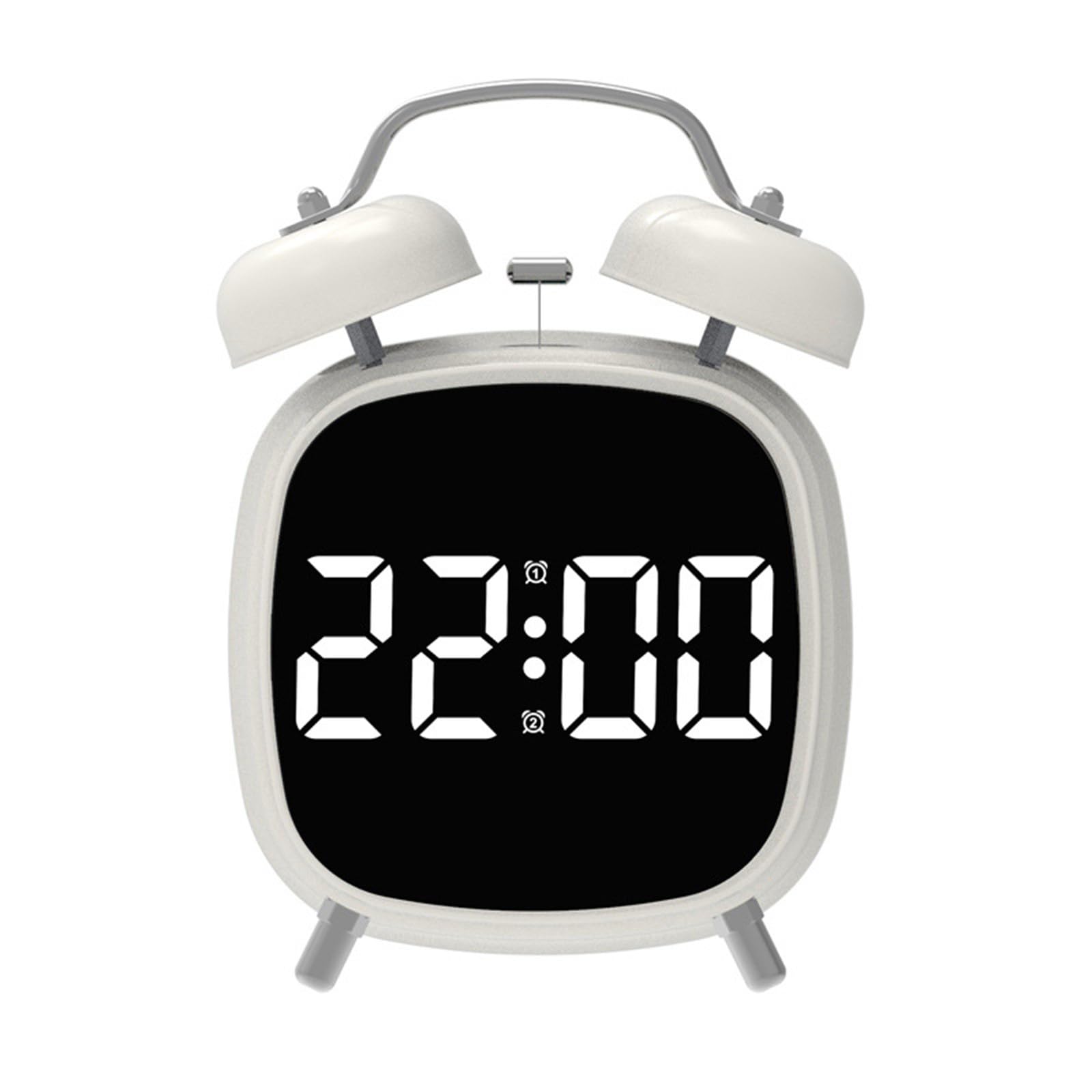 HDOYTXXM Digital Clock with Double Bells Alarms Large Display and Brightness External Power Efficient 5V1A Clock Loud