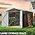 VIWAT 8x8 FT Outdoor Storage Shed, Metal Garden Shed with Updated Lockable Doors and Frame Structure, Large Tool Sheds for Backyard Garden Patio Lawn, Black