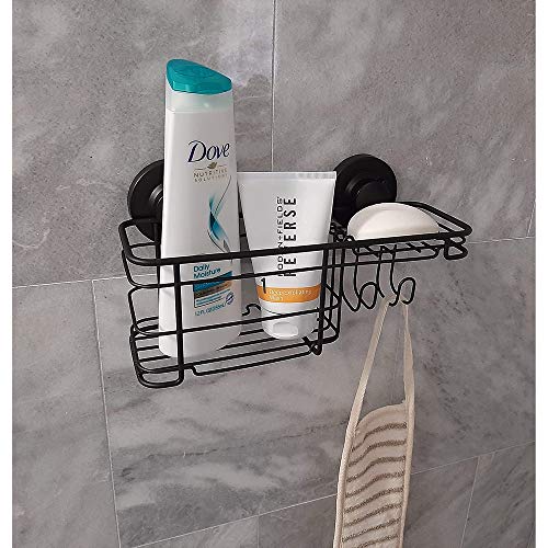 Gecko-Loc Suction Cup Shower Caddy Bath Organizer - Bathroom Storage Basket (Silver, Combo) - Thumbnail 4
