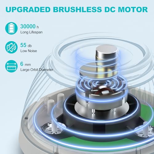 Image of 4E's USA Mini Vortex Mixer, 5000RPM Touch-Activated Lab Mixer, Compact Vortex Shaker with Stainless Steel Mixing Balls for Nail Polish, Ink, Paint, Tubes (Green)