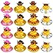 Set of 12 Cowboy Rubber Duck Mini Rubber Duckies with Mini Cowboy Hat Swim Circle Necklace Sunglasses for Bathtub Toys Car Dashboard Decoration Accessories Baby Shower Birthday Swimming Party Favor