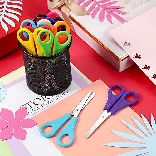 200 Pack Scissors 5 Inch Blunt Kid Scissors Tip Kids Safety Scissors Stainless Steel Paper Scissors With Comfort-Grip Handles Pack Of Scissors For School And Craft Projects #TOP3