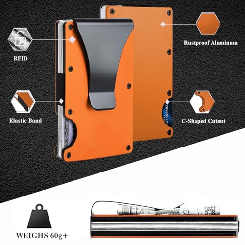Image of Minimalist Wallet with RFID Blocking,Slim Credit Card Holder with Aluminum Money Clip wallet for Men and Women,Metal Wallets for Mens Front Pocket as Gifts