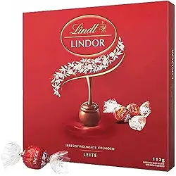 Bombom de Chocolate Suiço Lindt Lindor, 1 Caixa de 112g