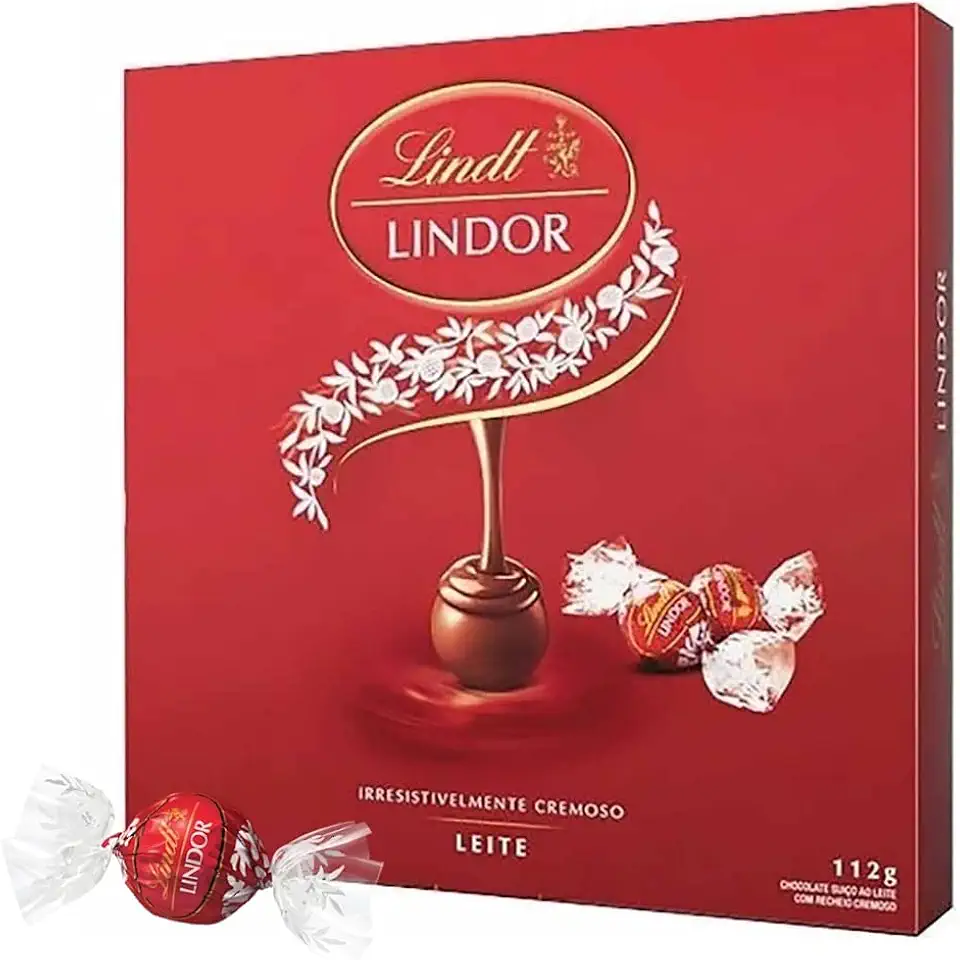 Bombom de Chocolate Suiço Lindt Lindor, 1 Caixa de 112g