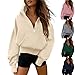 Womens Quarter Zip Cropped Hoodies Jackets Half Zipper Long Sleeve Hoodie Sweatshirts Fashion Hooded Pullover Tops (Pink,Small)