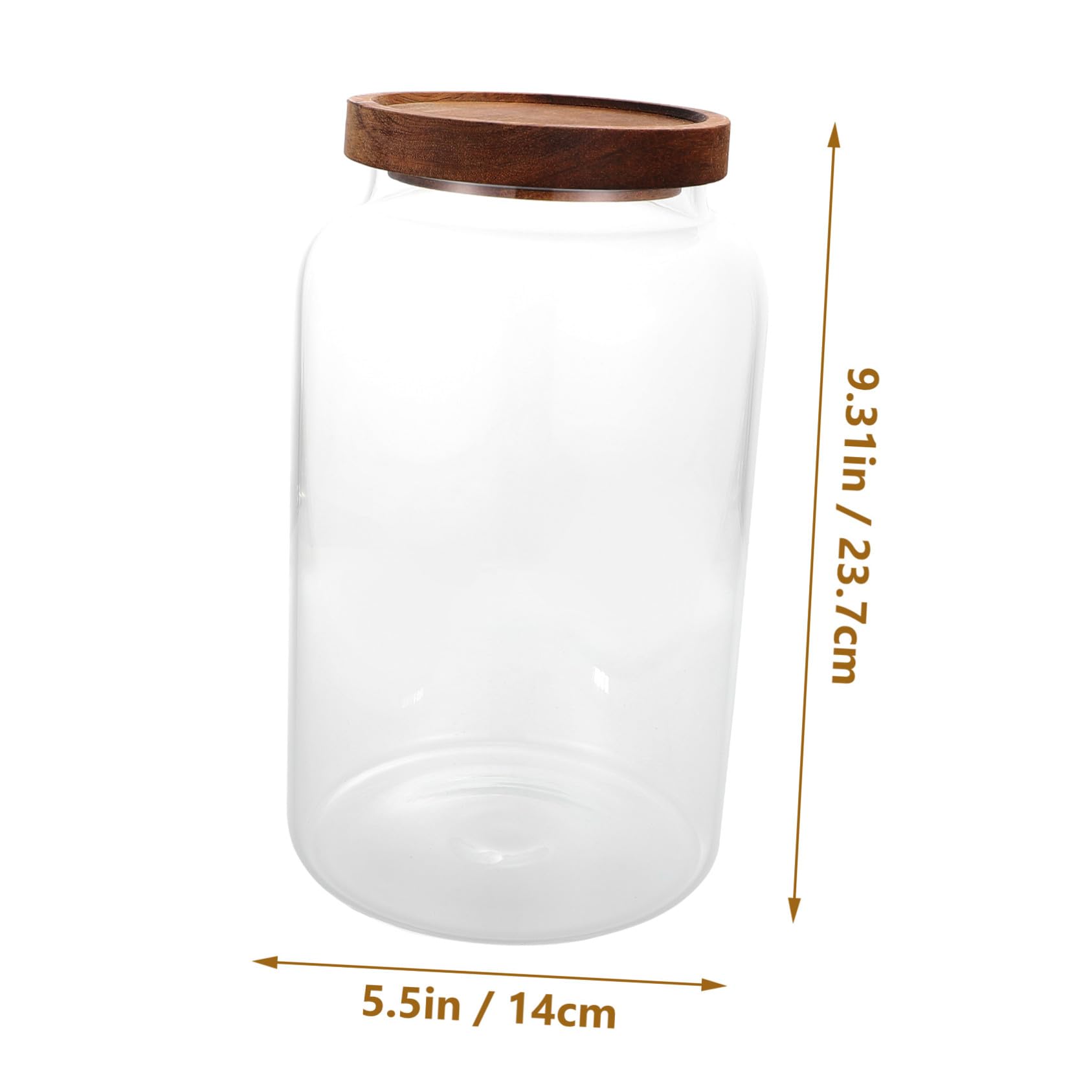 GARVALON Luftdichtes Vorratsglas 2,8 L aus Glas mit Holzdeckel Küchenaufbewahrungsbehälter für Tee Bonbons und Getreide