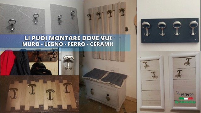 Appendiabiti Da Parete Bianchi - Confezione Da 2 Con Doppi Ganci In Metallo. Per Ingresso, Camera, Bagno: Giacche, Cappelli, Asciugamani, Guinzagli. - 5
