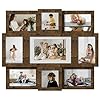 eletecpro Collage Picture Frames Set with Real Glass Cover 9 Openings Photo Collage Frame for Gallery Wall Displays 6pcs 4×6 2pcs 4×4 and 1pc 6×9 inch Photos Assembly Required Brown
