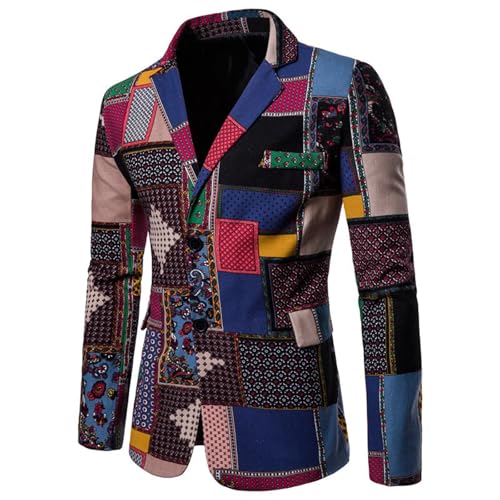 Chaqueta de traje para hombre estilo esmoquin patchwork con acabados premium para graduación