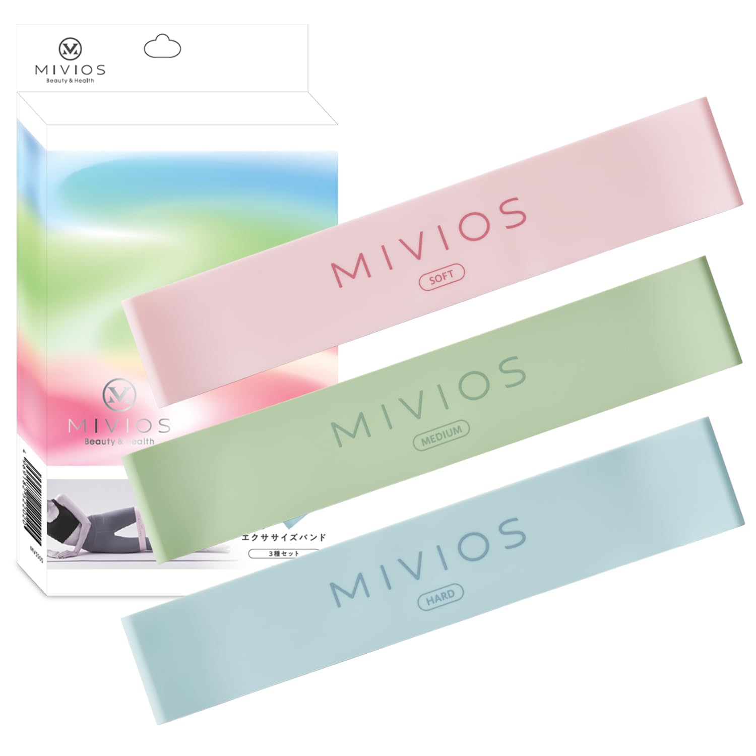 Amazon.co.jp: MIVIOS (ミビオス) エクササイズバンド 3種セット 滑り