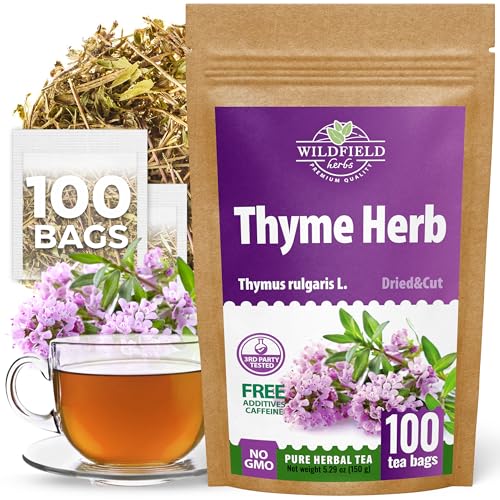 Image of 100 Bags Thyme Tea Thyme Leaves Tyme Herb Tea (Thymi Serpiylli Herba) - 100 Count 1.5 g Bags Thymus Serpyllum Herb Tomillo En Hierba