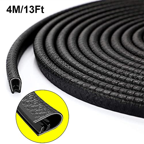 Qbuc Car Door Edge Guards,13Ft(4M) Rubber Clip Seal U Shape Edge Trim Guard Protection Car Door Protection Fit For Most Models #TOP1