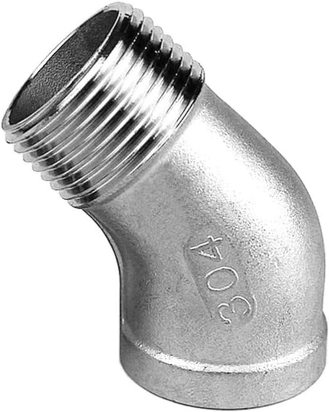 Stainless Steel Cast Pipe Fittings,1/4" 3/8" 1/2" 3/4" 1" 1-1/4" 1-1/2" 2" BSP Female to Male 45 Degree Elbow Connector Coupler 304 Stainless Pipe Fitting,(3/8 Inch)