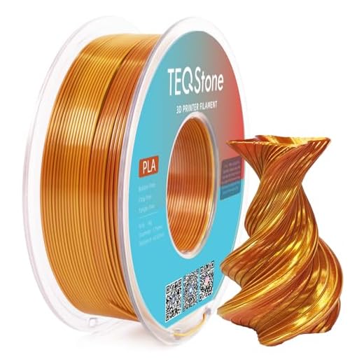 TEQStone Dual Color Silk PLA Filament 1.75mm Gold Copper 1KG, Shiny High Gloss Finish, Seamless Color Transition, Neatly Wound, Accuracy +/-0.02mm Vacuum Packaging