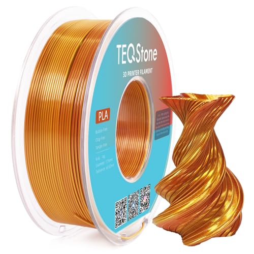 Image of Dual Color Silk PLA Filament 1.75mm Gold Copper 1KG, Shiny High Gloss Finish, Seamless Color Transition, Neatly Wound, Accuracy + /-0.02mm Vacuum Packaging