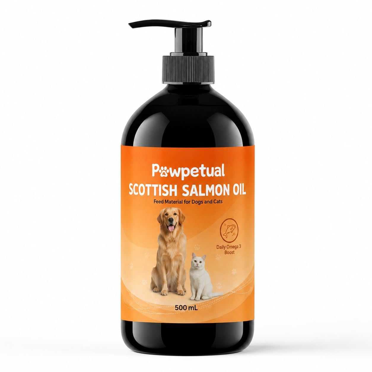 Pawpetual Scottish Salmon Oil for Dogs & Cats 500ml | Omega 3 Fish Oil Dog Food Topper | Supports Healthy Skin & Coat, Itchy Skin Relief, Shedding, Joint Mobility & Immune Health
