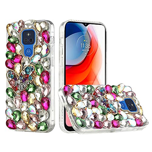 for Motorola Moto G Play 2021 Full Diamond with Ornaments Hard TPU Case Cover - Colorful Ornaments with Heart for Motorola Moto G Play 2021 Full Diamond with Ornaments Hard TPU Case Cover - Colorful Ornaments with Heart