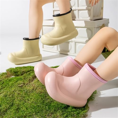 Rain Boots For Kids Waterproo𝐟 Garden Shoes For Toddler Lightweight Short Solid Platform Rain Boots Kids Rubber Boots3