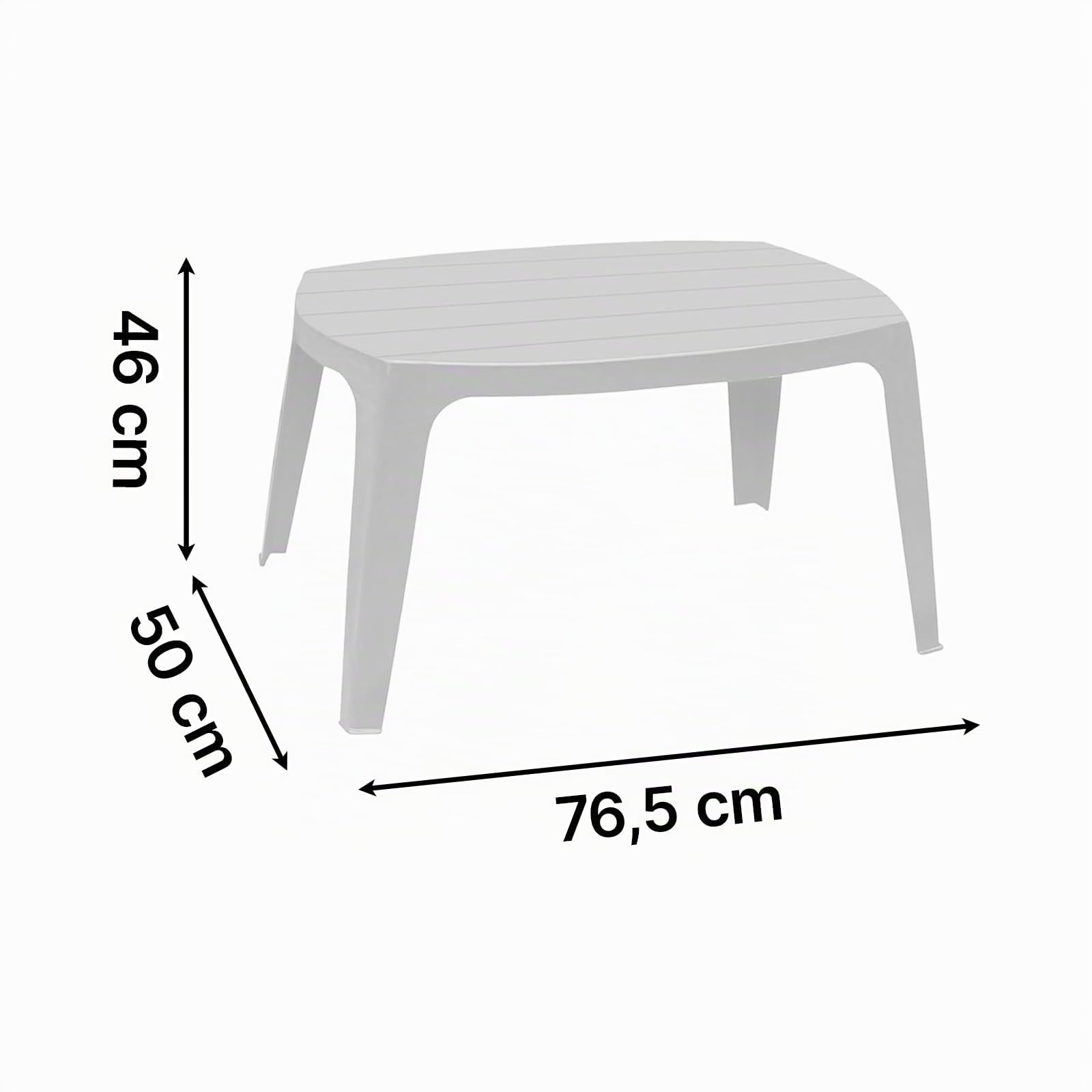 IPAE-PROGARDEN Tavolino da Giardino Colore Bianco - Modello Kai